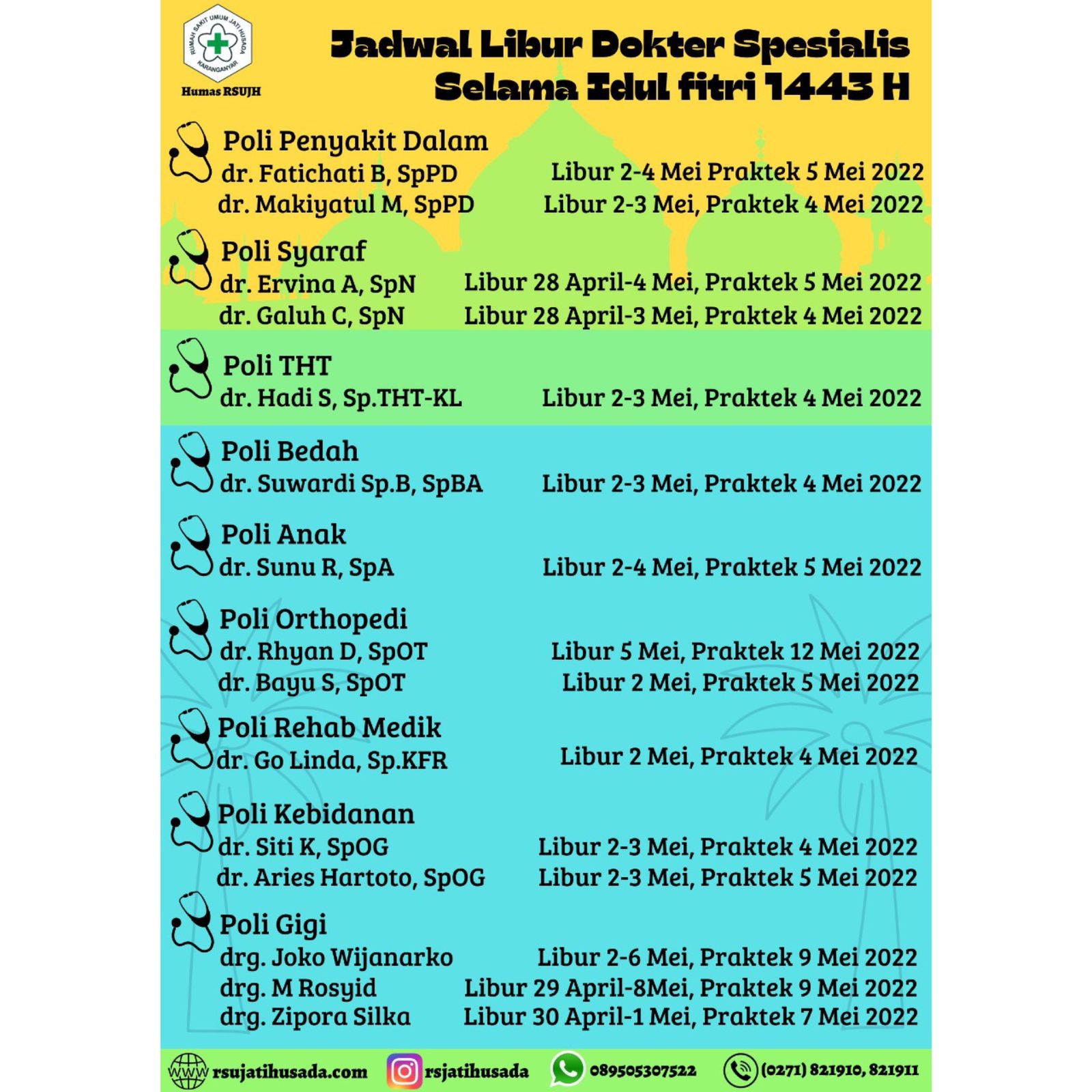 Jadwal Libur Dokter Spesialis